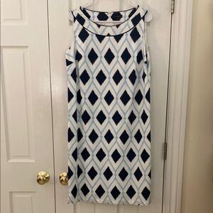 Chic Sleeveless Geometric Dress Talbots size 14